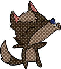 cartoon howling wolf