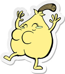 sticker of a a nice pear cartoon