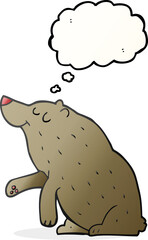 freehand drawn thought bubble cartoon bear