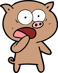 shocked pig cartoon