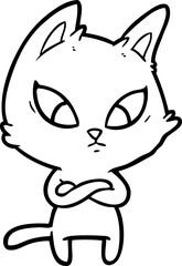 confused cartoon cat