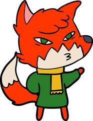 clever cartoon fox