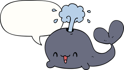 cartoon whale with speech bubble