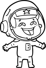 Obraz premium cartoon laughing astronaut