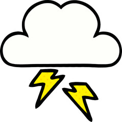comic book style cartoon of a thunder cloud
