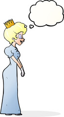 cartoon princess with thought bubble