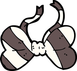 cartoon striped bow tie