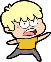 worried cartoon boy