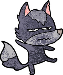 cartoon annoyed wolf