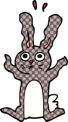 cartoon doodle frightened bunny