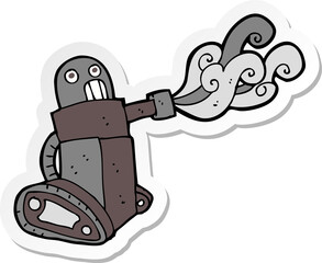 sticker of a cartoon tank robot
