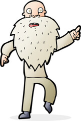 cartoon stressed old man