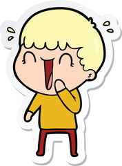 Obraz premium sticker of a laughing cartoon man