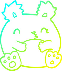 cold gradient line drawing of a cartoon bear