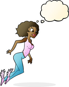 recommend clip art: cartoon flying woman with thought bubble