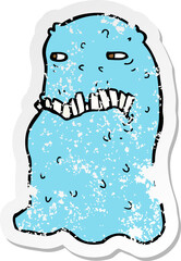 retro distressed sticker of a cartoon gross ghost