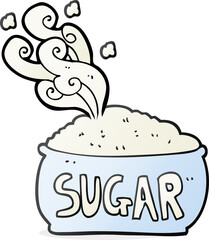 freehand drawn cartoon sugar bowl