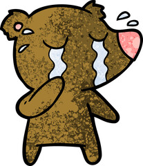 cartoon crying bear