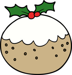 cartoon christmas pudding