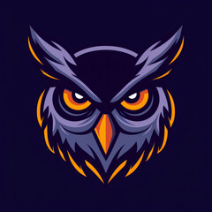 Fototapeta premium An impressive owl illustration serving as the centerpiece of a sport logo template, symbolizing prowess and determination