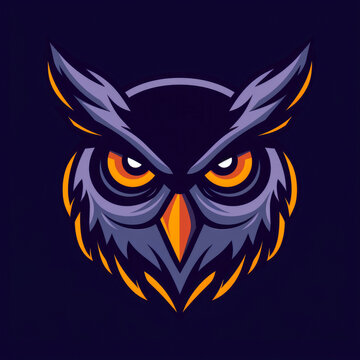 An impressive owl illustration serving as the centerpiece of a sport logo template, symbolizing prowess and determination