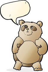 cartoon bear with speech bubble