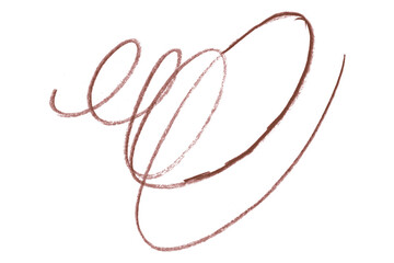 brown pencil strokes isolated on transparent background