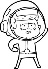 cartoon tired astronaut © lineartestpilot