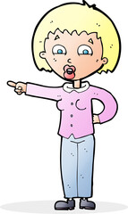 cartoon pointing woman
