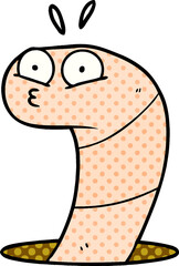 cartoon surprised worm