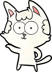 happy cartoon cat