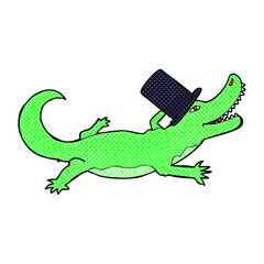 cartoon crocodile in top hat