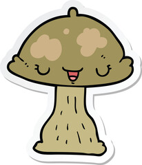 sticker of a cartoon toadstool