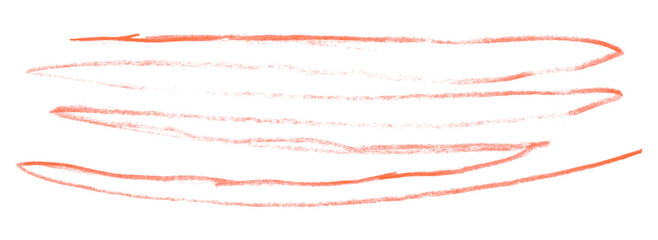 orange pencil strokes isolated on transparent background
