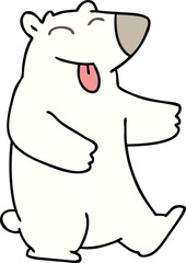 hand drawn quirky cartoon polar bear