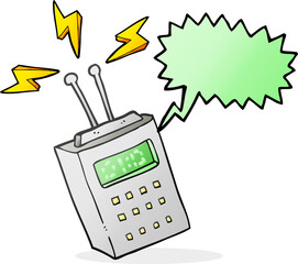 freehand drawn speech bubble cartoon scientific device