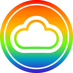 weather cloud circular icon with rainbow gradient finish