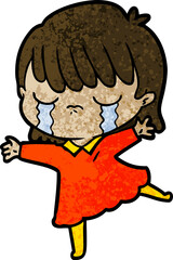 cartoon woman crying