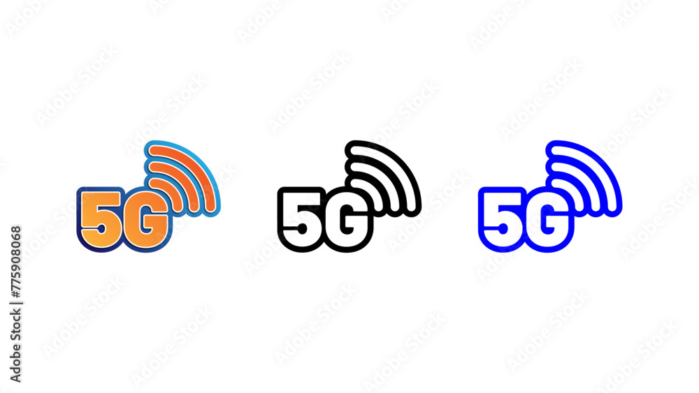 Poster 5g vector icon. 5g wireless internet network connection information technology illustration. mobile 