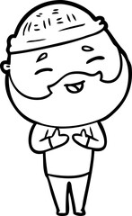 cartoon happy bearded man