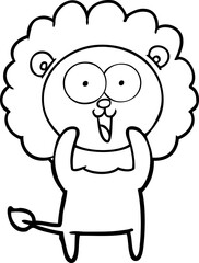 happy cartoon lion