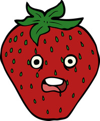 Obraz premium cartoon strawberry
