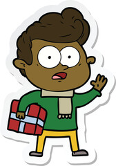 sticker of a cartoon staring man