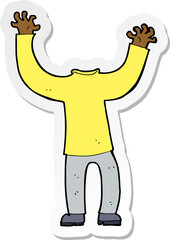 sticker of a cartoon headless body