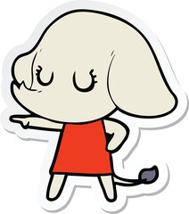 sticker of a cute cartoon elephant