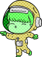 cartoon curious astronaut