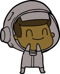 happy cartoon astronaut