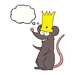 freehand drawn thought bubble cartoon rat king