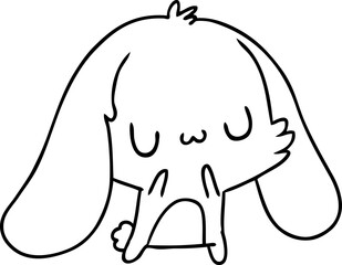 line drawing illustration kawaii cute furry bunny