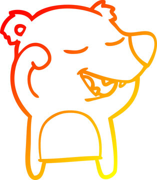 recommend clip art: warm gradient line drawing of a cartoon bear